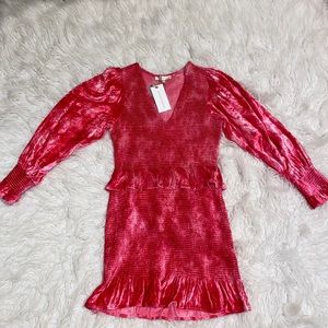 NWT LoveShackFancy Pink Velvet Dress
